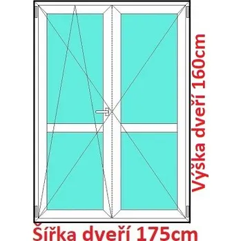 Okno Soft Dvoukřídlé balkonové dveře s příčkou 175x160 cm, otevíravé a sklopné