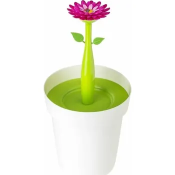 Odpadkový koš Odpadkový koš koupelnový 3 l kytka s beruškou FLOWER POWER VIGAR (barva- bílá/ZELENÁ,růžová)