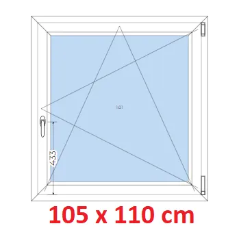 Okno Soft Plastové okno 105x110 cm, otevíravé a sklopné