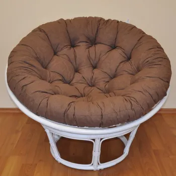 Papasan Nábytek PEGAS Ratanový papasan 100 cm bílý, polstr hnědý melír