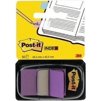 Samolepící bloček Samolepicí záložky se zásobníkem, fialová, 25 x 43 mm, 50 listů, 3M POSTIT 7000144933