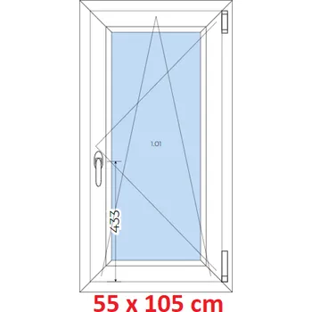 Okno Soft Plastové okno 55x105 cm, otevíravé a sklopné