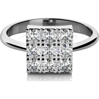 Šperk Couple, Zajímavý prsten Maia, bílé zlato se zirkony, vel. 55, prům. 17.5 mm, 585-68-1-0362.1B00.0.55.001