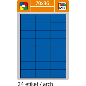 Samolepící etiketa Print etikety A4 pro laserový a inkoustový tisk - 70 x 36 mm (24 etiket/ arch) modrá, 100 listů