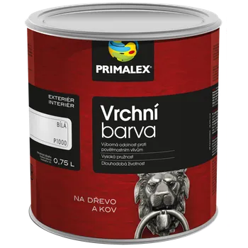 Lak na dřevo Primalex VRCHNÍ BARVA NA KOV A DŘEVO LESKLÁ - P5300 zeleň střední 0,75 l