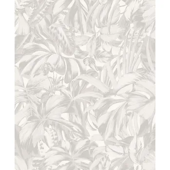 Tapeta Šedo-bílá vliesová tapeta s listy, ZEN101, Zen, Zoom by Masureel