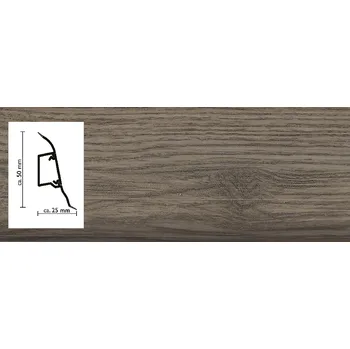 soklová lišta 2139 lišta Dub Magnus SLK50 s pružnými chlopněmi vedení kabelů