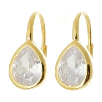 Náušnice Stříbrné pozlacené náušnice se zirkony STNAU1460F