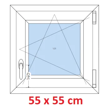 Okno Soft Plastové okno 55x55 cm, otevíravé a sklopné