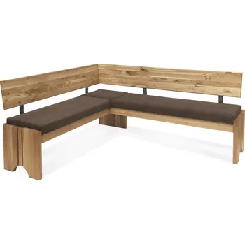 Hnědá rohová lavice s úložným prostorem masiv dub Toscana pravá strana 147x167