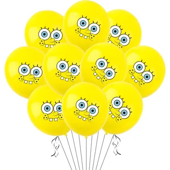 Dětský míč 10 ks balonků s motivem SpongeBob Varianta: 10 ks balonků - žluté, SpongeBob