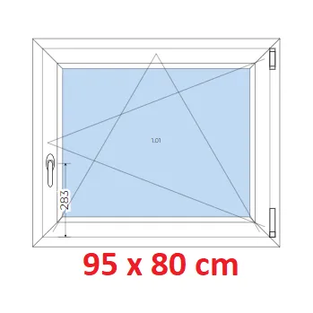 Okno Soft Plastové okno 95x80 cm, otevíravé a sklopné