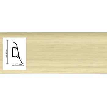 soklová lišta 2082 lišta sokl. Jasan kristal Döllken SLK50 s pružnými chlopněmi pro kabely