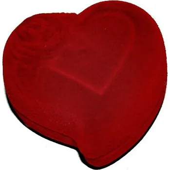 Dárková krabička Dárková krabička srdce s růží - 2274 (Dárková sametová krabička srdce s růží)