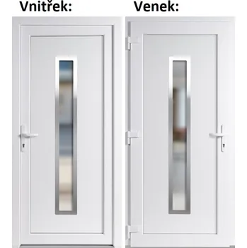Vchodové dveře Plastové vchodové dveře Soft Hana Inox bílé 88x198 cm, levé, otevírání VEN
