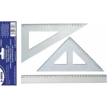 Sada pravítek, plastové, 3 ks, SAKOTA