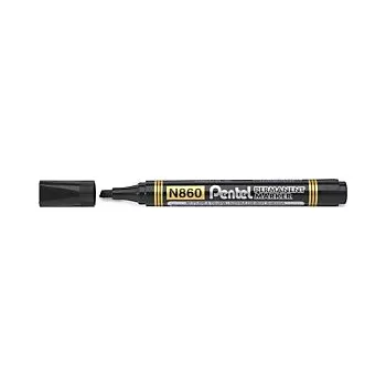 Permanentní popisovač Pentel černý, klinový hrot, stopa 1.2 - 4.5mm - Balení po 12 ks