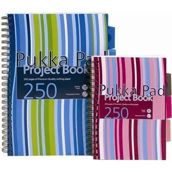 Blok "Project book", mix barev, linkovaný, drátěná kroužková vazba, A4, 125 listů, PUKKA PAD