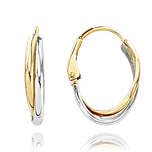 MINET Dvoubarevné zlaté náušnice Au 585/1000 1,85g SKLAD