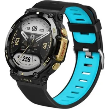 eses Silikonový řemínek sportovní pro Amazfit T-Rex 2 - Černo modrý