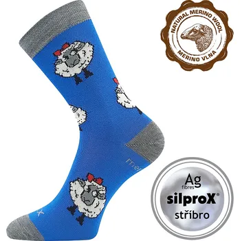 VOXX Ponožky dětské slabé z merino VLNĚNKA s ionty stříbra MODRÉ 35-38 120048