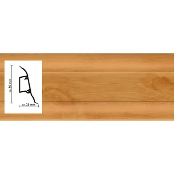 soklová lišta 2126 lišta Jabloň Döllken SLK50 s pružnými chlopněmi pro vedení kabelů