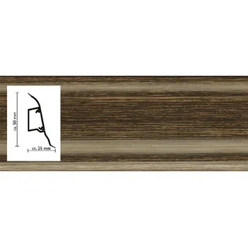 soklová lišta 2109 lišta Wenge kibolo Döllken SLK50 s pružnými chlopněmi vedení kabelů