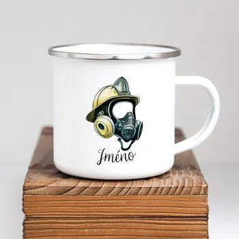 Domovi Plecháček s vlastním jménem s hasičskou helmou 360ml