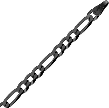 Řetízek Stříbrný náhrdelník FIGARO 4 mm - černý, ruthenium