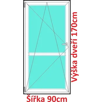 Okno Soft Balkonové dveře s příčkou 90x170 cm, otevíravé a sklopné