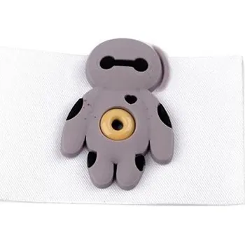 Nášivka, štítek otočné postavičky, 40x55mm, šedá -