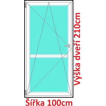 Okno Soft Balkonové dveře s příčkou 100x210 cm, otevíravé a sklopné