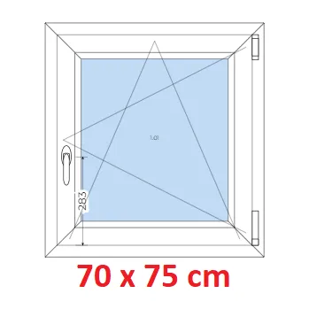 Okno Soft Plastové okno 70x75 cm, otevíravé a sklopné