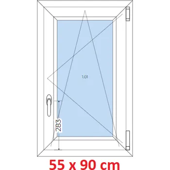 Okno Soft Plastové okno 55x90 cm, otevíravé a sklopné