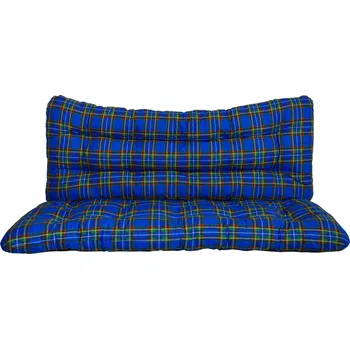 LKV Lomnice Polstr a opěrka na zahradní houpačku 150 cm, modrá kostka
