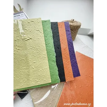 Umělecký papír Sapaimport Morušový ruční papír nelisovaný - mix barev 5 ks