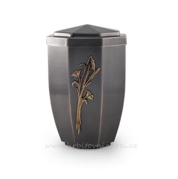Smuteční dekorace Urna měděná osmiboká s klasem