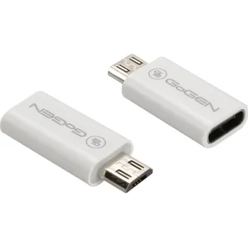 Redukce GoGEN micro USB (M) / USB-C (F), bílá