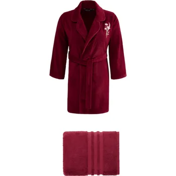 Dámský župan Soft Cotton Luxusní dámský krátký župan s ručníkem LILLY v dárkovém balení, Fuchsiová, 420 g / m², Česaná prémiová bavlna 100%, Krátký - vel. S + ručník 50x100cm + box