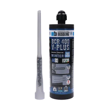 Průmyslové lepidlo Bossong vysokorýchlostné chemické kotvenie 400ml vinylesterové bez styrénu so zmiešavacím hrotom, do -20°C