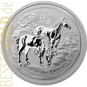 Stříbrná mince 10 oz (trojských uncí) ROK KONĚ Austrálie 2014