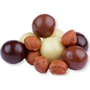Lískové ořechy MIX polev (hořká, mléčná, bílá čoko)