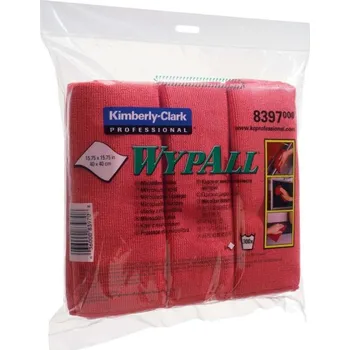 Utěrka KIMBERLY-CLARK WYPALL* Utěrky mikro, červená, 40x40cm, 1 bal/6 ks 8397