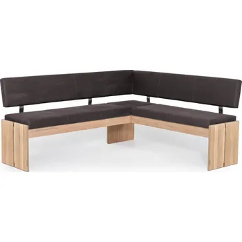 Tmavě hnědá rohová lavice s úložným prostorem masiv dub Sirius levá strana 167x147