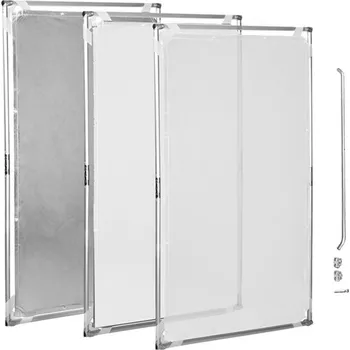 Fotoateliérová technika Phototools Difuzní odrazný panel s kovovou konstrukcí - 100x150cm - 3in1