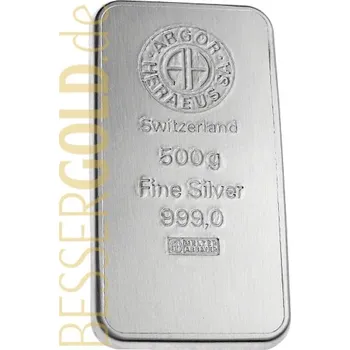 Stříbrný slitek 500g ARGOR-HERAEUS (Švýcarsko)