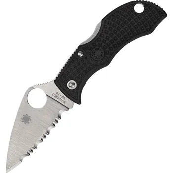 kapesní nůž Zavírací nůž Spyderco Manbug Black Lightweight Leaf SerratedEdge