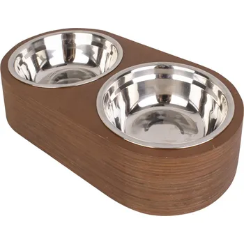 Miska pro psa Sada misky pro domácí mazlíčky Dinner Time tmavé dřevo Present Time (Barva- tmavé dřevo)