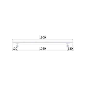 Madlo do koupelny Madlo 40x40mm, L-1500mm, broušená nerez AISI304