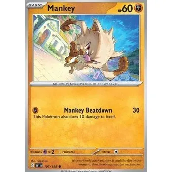 Karetní hra Pokémon SV1en 107/198 Mankey - Scarlet & Violet Stav: Near Mint, Verze: REVERSE HOLO